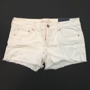 White jean shorts
